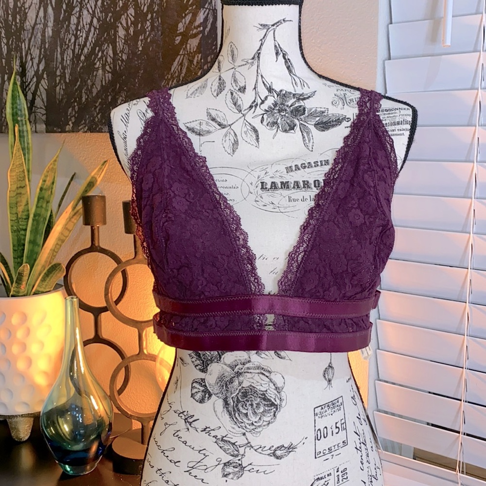 Intimately Free People Call Me Darling Bra Eggplant
